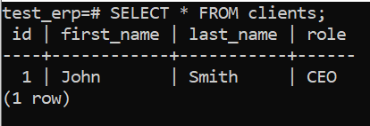 list PostgreSQL clients table