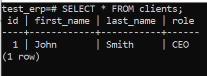 Check PostgreSQL clients table remotely