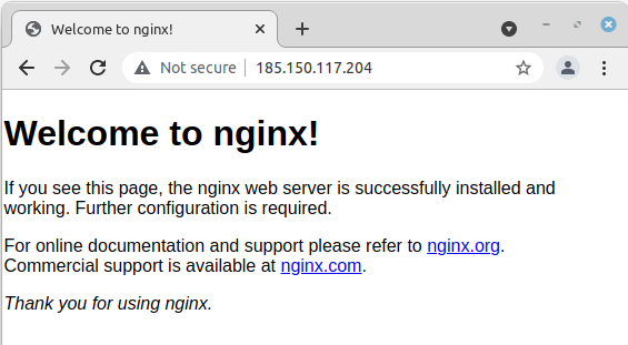 nginx welcome screen