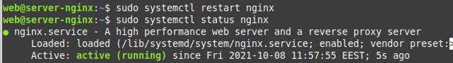 systemctl restart nginx
