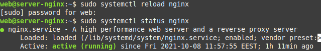 systemctl reload nginx