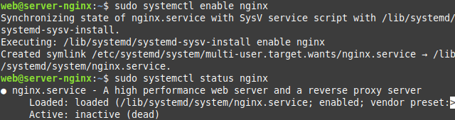 systemctl enable nginx