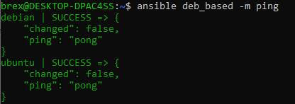 Ansible ping server group