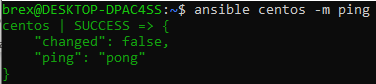 Ansible ping server by alias