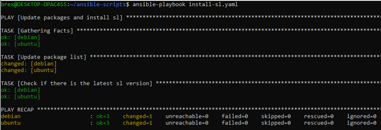 Ansible sl is already installed