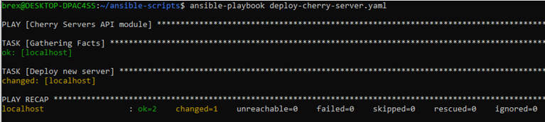 Ansible deploy cloud server