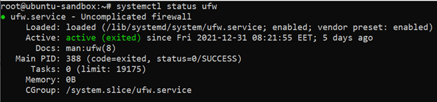 ufw process status