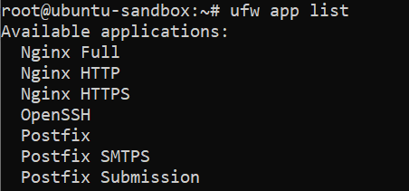 ufw app list