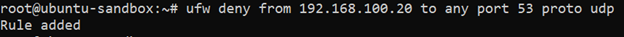 ufw deny udp port