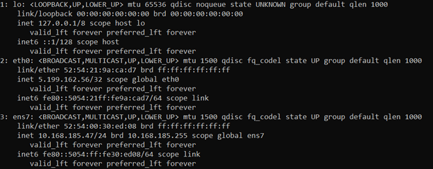 ip addr output