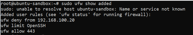 ufw show added