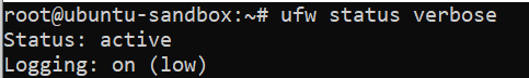 ufw check logging level