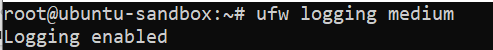 change ufw logging to medium