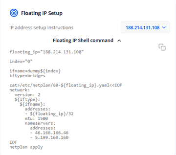 Floating IP setup script