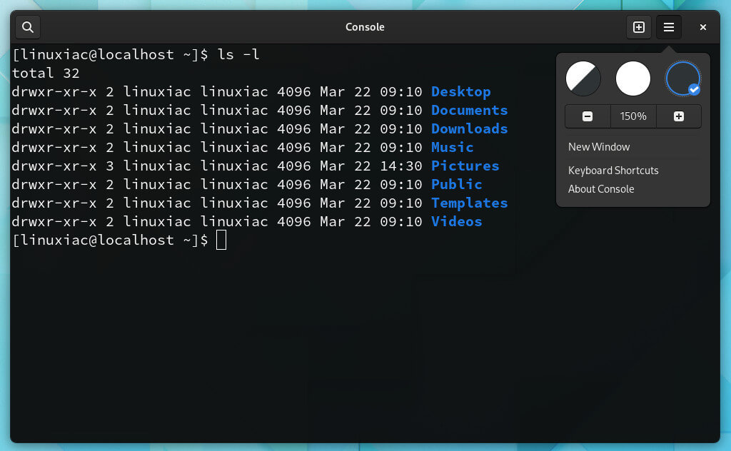 GNOME console terminal