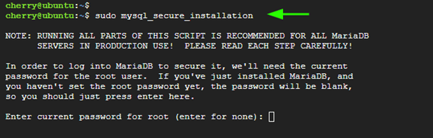 MariaDB secure installation