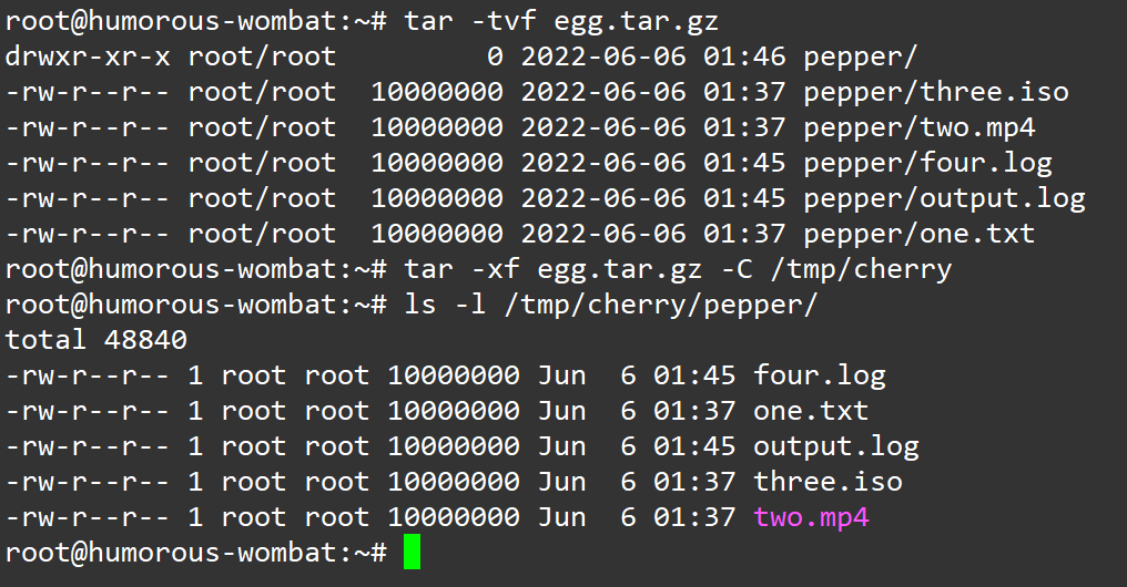 Extracting a Linux archive to a specific directory