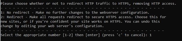 Certbot redirect to HTTPS