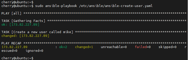Create a new Linux user with Ansible