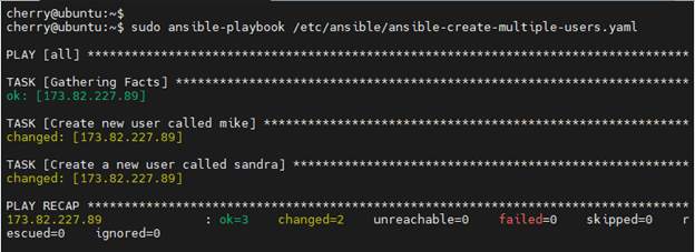 Create several Linux users with Ansible