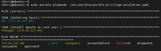 Become a root user with Ansible