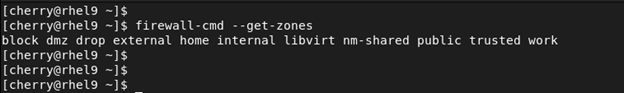 firewall-cmd --get-zones