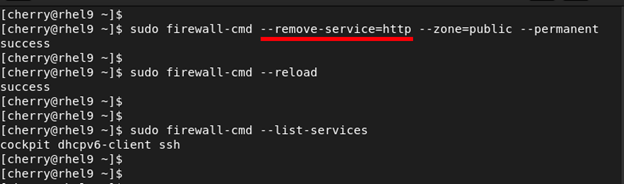 firewalld check for removed services