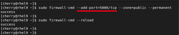 firewalld allow port