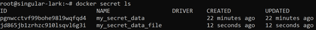 docker secret ls
