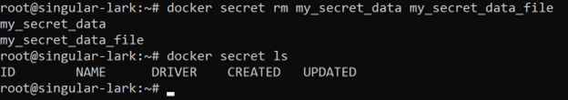 remove two Docker secrets