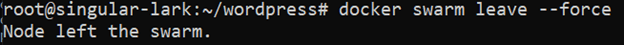 docker swarm leave --force