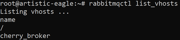 RabbitMQ vhosts list