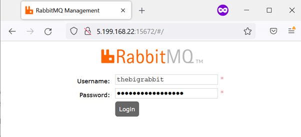RabbitMQ web console