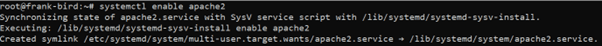 systemctl enable apache2