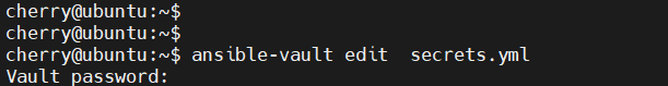 ansible-vault edit secrets file