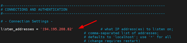 postgresql.conf listen_addresses