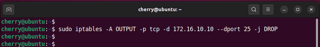 Block a port for a specific IP address