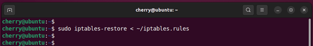 Restore iptables rules from a file