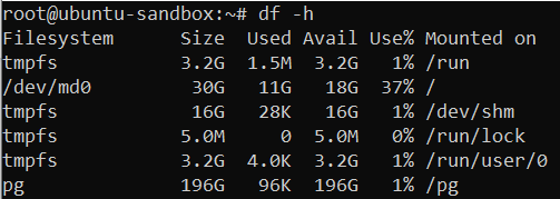 Check mounted filesystems