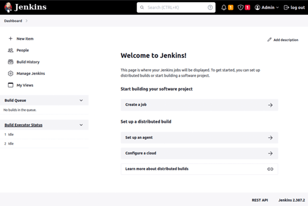 Jenkins dashboard