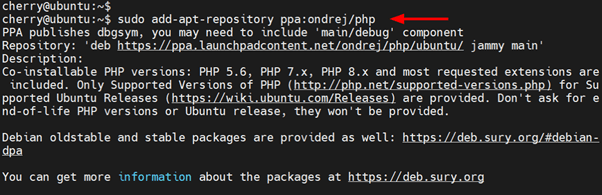 add-apt-repository ppa:ondrej/php