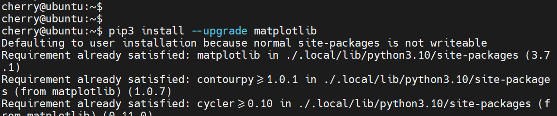 pip3 install --upgrade matplotlib