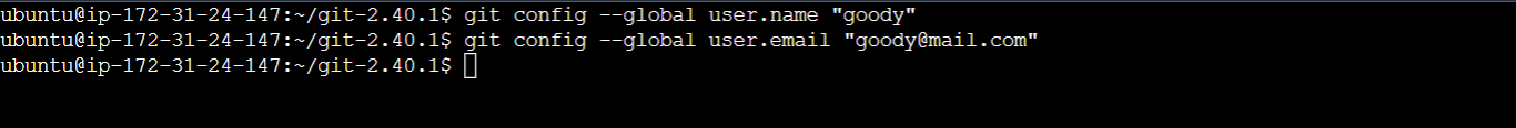Add username and email to Git