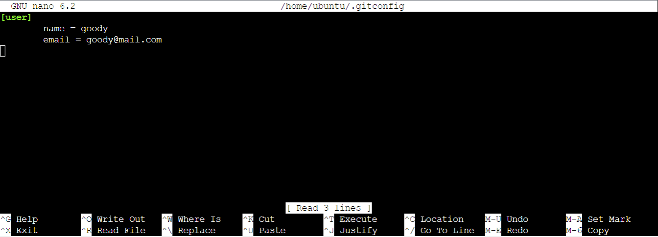 Open Git configuration file