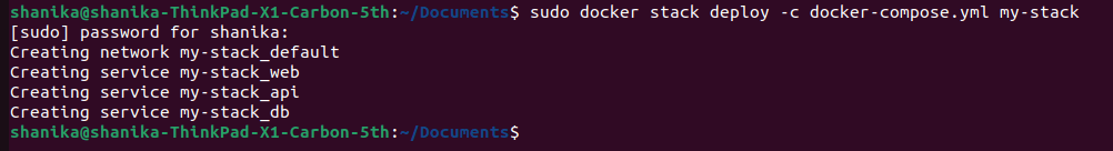 Docker stack deploy