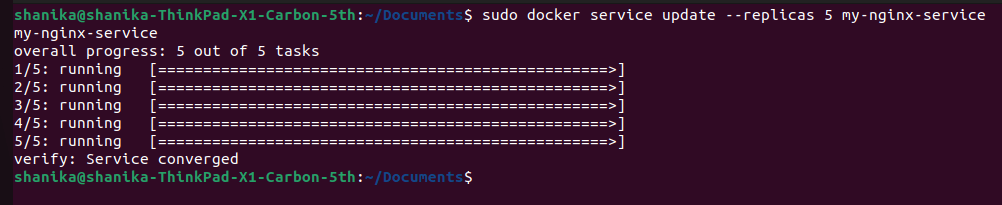 Update Docker Swarm service