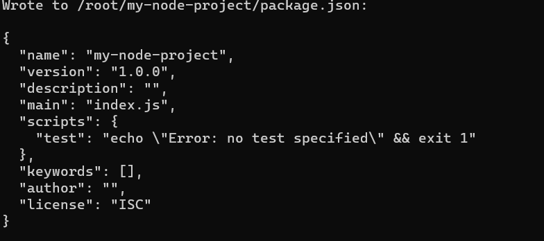 Initiate node.js project