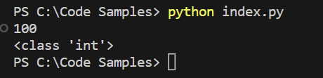 python integers example