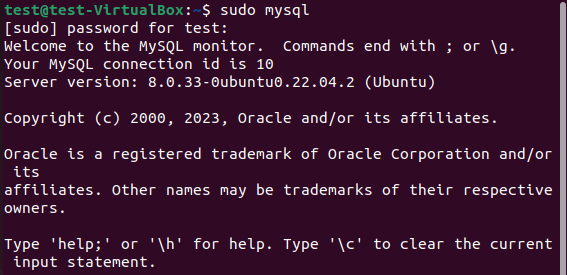 access mysql terminal example