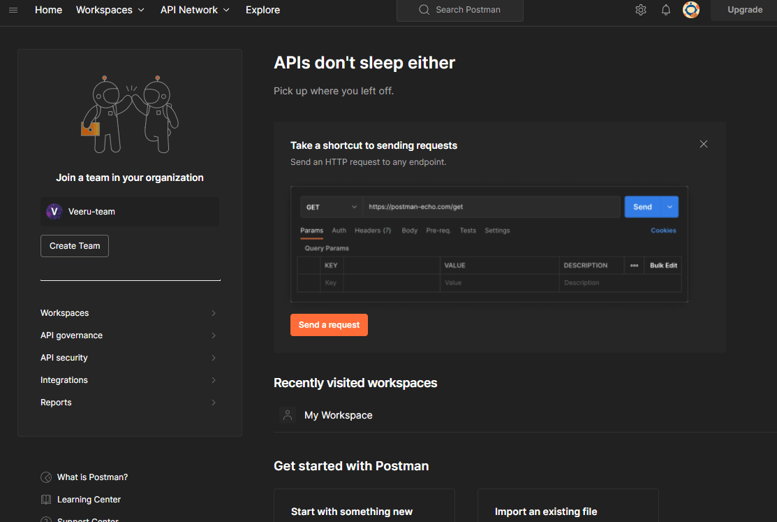 postman interface example